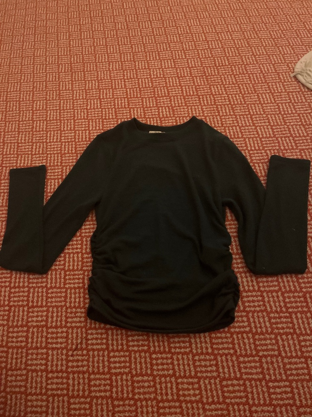 Madewell Forest Green long sleeve runched sides